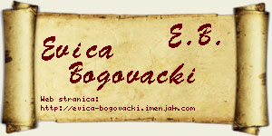 Evica Bogovački vizit kartica